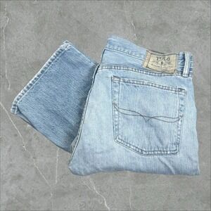 Vintage Polo Ralph Lauren 750 Boot Cut Jeans Mens 33x32 Distressed Light Wash